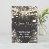 Modernes Streichellichter Corporate Cocktail Party Einladung (Stehend Vorderseite)