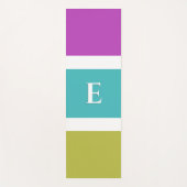 Modernes Streifen Farbblock Rosa grünes Blau Monog Yogamatte (Vorderseite)