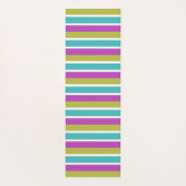 Modernes Streifen Farbblock Rosa grünes Blau Monog Yogamatte (Rückseite)