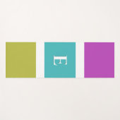 Modernes Streifen Farbblock Rosa grünes Blau Monog Yogamatte (Vorderseite (Horizontal))