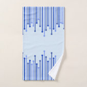 Modernes Streifenmuster auf hellblau Badhandtuch Set (Handtuch)