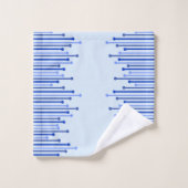 Modernes Streifenmuster auf hellblau Badhandtuch Set (Waschlappen)