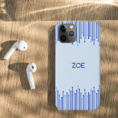 Modernes Streifenmuster auf hellblau Case-Mate iPhone Hülle