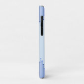 Modernes Streifenmuster auf hellblau Case-Mate iPhone Hülle (Hinten/Links)