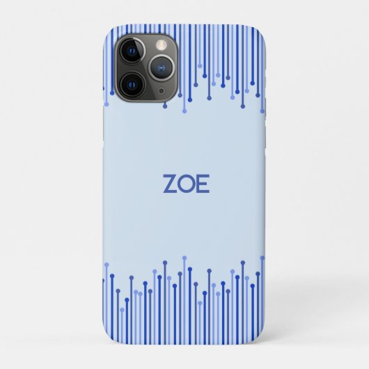 Modernes Streifenmuster auf hellblau Case-Mate iPhone Hülle (Rückseite)