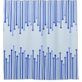 Modernes Streifenmuster auf hellblau Duschvorhang (Vorderseite)