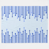 Modernes Streifenmuster auf hellblau Fleecedecke (Vorderseite (Horizontal))
