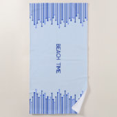 Modernes Streifenmuster auf hellblau Strandtuch (Vorderseite)