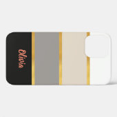 Modernes Streifenmuster mit Name Case-Mate iPhone Hülle (Rückseite (Horizontal))