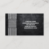 Modernes Streifenmuster | Schwarze Textur Visitenkarte (Rückseite)