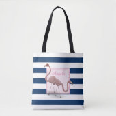 Modernes Strickmittel, Cartoon Flamingos - Persona Tasche (Vorderseite)