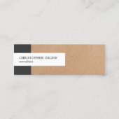 Modernes Stripe Kraft Paper Consultant Mini Visitenkarte (Vorderseite)
