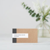 Modernes Stripe Kraft Paper Consultant Visitenkarte (Stehend Vorderseite)