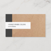 Modernes Stripe Kraft Paper Consultant Visitenkarte (Vorderseite)
