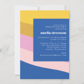 Modernes Stripes Blue Yellow Graduation Party Foto Einladung (Vorderseite)