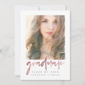 Modernes Stripes Graduation Party Foto mit Overlay Einladung (Vorderseite)