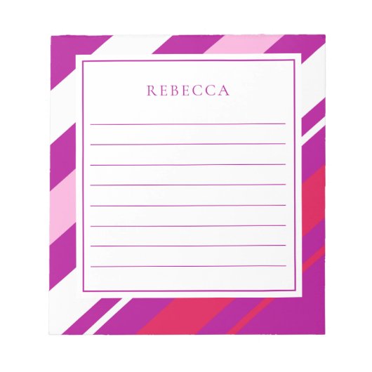 Modernes Stripteppich Notizblock (Vorderseite)