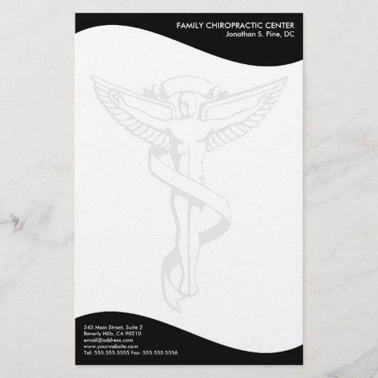 Modernes Strudel-Chiropraktik-Emblem-Briefpapier Briefpapier (Vorderseite)