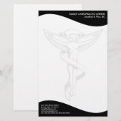 Modernes Strudel-Chiropraktik-Emblem-Briefpapier Briefpapier (Vorne/Hinten)