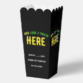 MODERNES, STYLISCH-SCHWARZKONTROLLIERTES MARKENPOP GESCHENKSCHACHTEL (Rückseite)