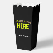 MODERNES, STYLISCH-SCHWARZKONTROLLIERTES MARKENPOP GESCHENKSCHACHTEL (Rückseite)