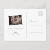 Modernes, stylisches, einfaches Script-Foto Save t Ankündigungspostkarte (Rückseite)