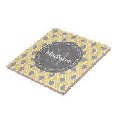 Modernes, stylisches, gelbgraues Diamantmuster Fliese (Seite)