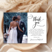 Modernes, stylisches Kalligrafie-Script 2 Foto Wed Dankeskarte