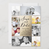 Modernes stylisches Kalligrafie-Script 8 Multi-Fot Save The Date (Vorderseite)