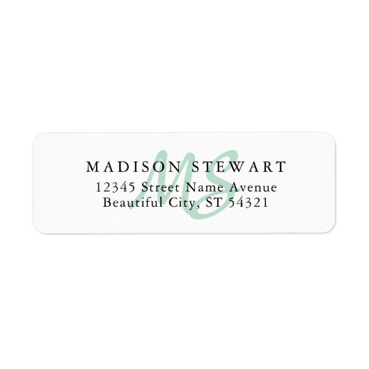 Modernes, stylisches Mint Green Brush Script Monog (Vorne)