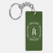 Modernes, stylisches Monogram Green Schlüsselanhänger (Vorderseite links)