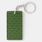 Modernes, stylisches Monogram Green Schlüsselanhänger (Rückseite)