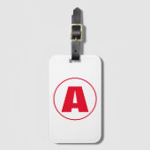 Modernes, stylisches Monogram Red Initial Letter W Gepäckanhänger (Vorderseite Vertikal)