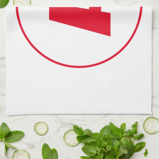 Modernes, stylisches Monogram Red Initial Letter W Geschirrtuch (Gefaltet)