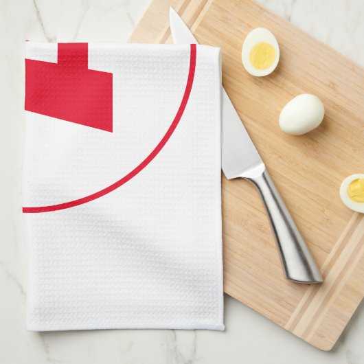 Modernes, stylisches Monogram Red Initial Letter W Geschirrtuch (Viertel Falte)