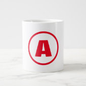Modernes, stylisches Monogram Red Initial Letter W Jumbo-Tasse (Vorderseite)