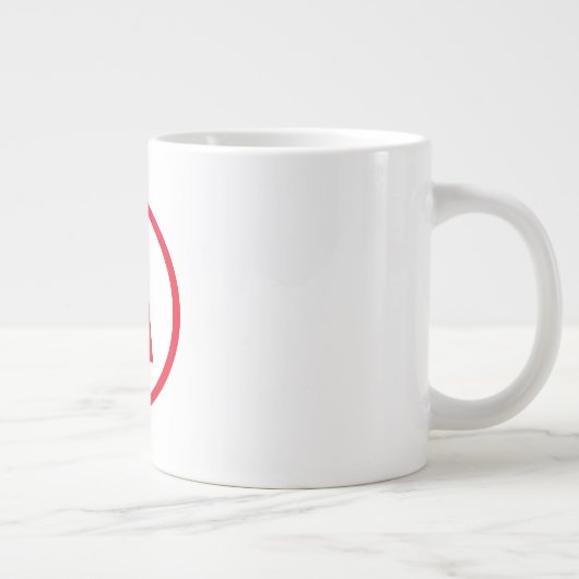 Modernes, stylisches Monogram Red Initial Letter W Jumbo-Tasse (Rechts)