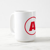 Modernes, stylisches Monogram Red Initial Letter W Kaffeetasse (Vorderseite Links)