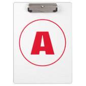 Modernes, stylisches Monogram Red Initial Letter W Klemmbrett (Vorderseite)