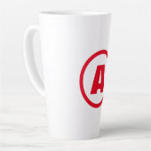 Modernes, stylisches Monogram Red Initial Letter W Milchtasse (Linke Ecke)
