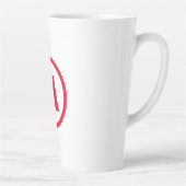 Modernes, stylisches Monogram Red Initial Letter W Milchtasse (Rechts)