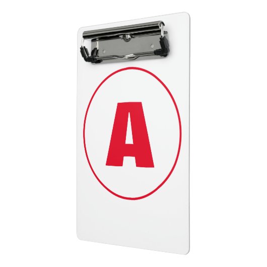 Modernes, stylisches Monogram Red Initial Letter W Mini Klemmbrett (Gewinkelt2)