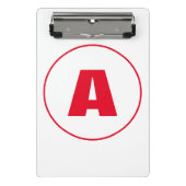 Modernes, stylisches Monogram Red Initial Letter W Mini Klemmbrett (Vorderseite)