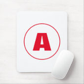 Modernes, stylisches Monogram Red Initial Letter W Mousepad (Mit Mouse)
