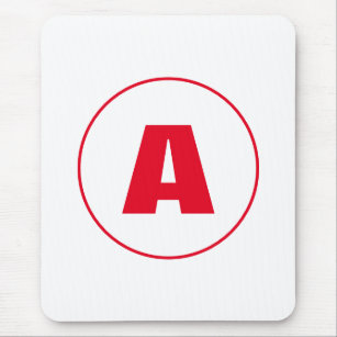 Modernes, stylisches Monogram Red Initial Letter W Mousepad