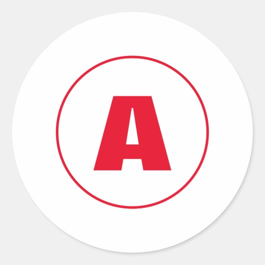 Modernes, stylisches Monogram Red Initial Letter W Runder Aufkleber (Vorderseite)