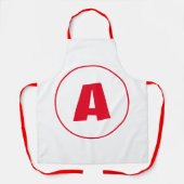 Modernes, stylisches Monogram Red Initial Letter W Schürze (Vorderseite)