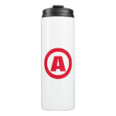 Modernes, stylisches Monogram Red Initial Letter W Thermosbecher (Vorderseite)