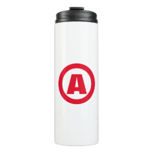 Modernes, stylisches Monogram Red Initial Letter W Thermosbecher