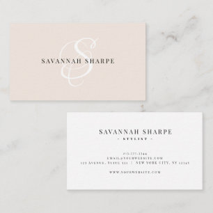Modernes, stylisches Monogram Script Beruflich Pea Visitenkarte